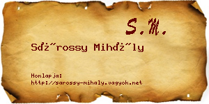 Sárossy Mihály névjegykártya