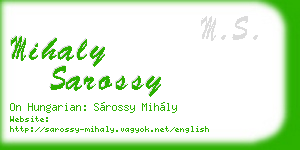 mihaly sarossy business card