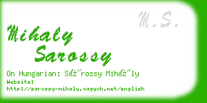 mihaly sarossy business card